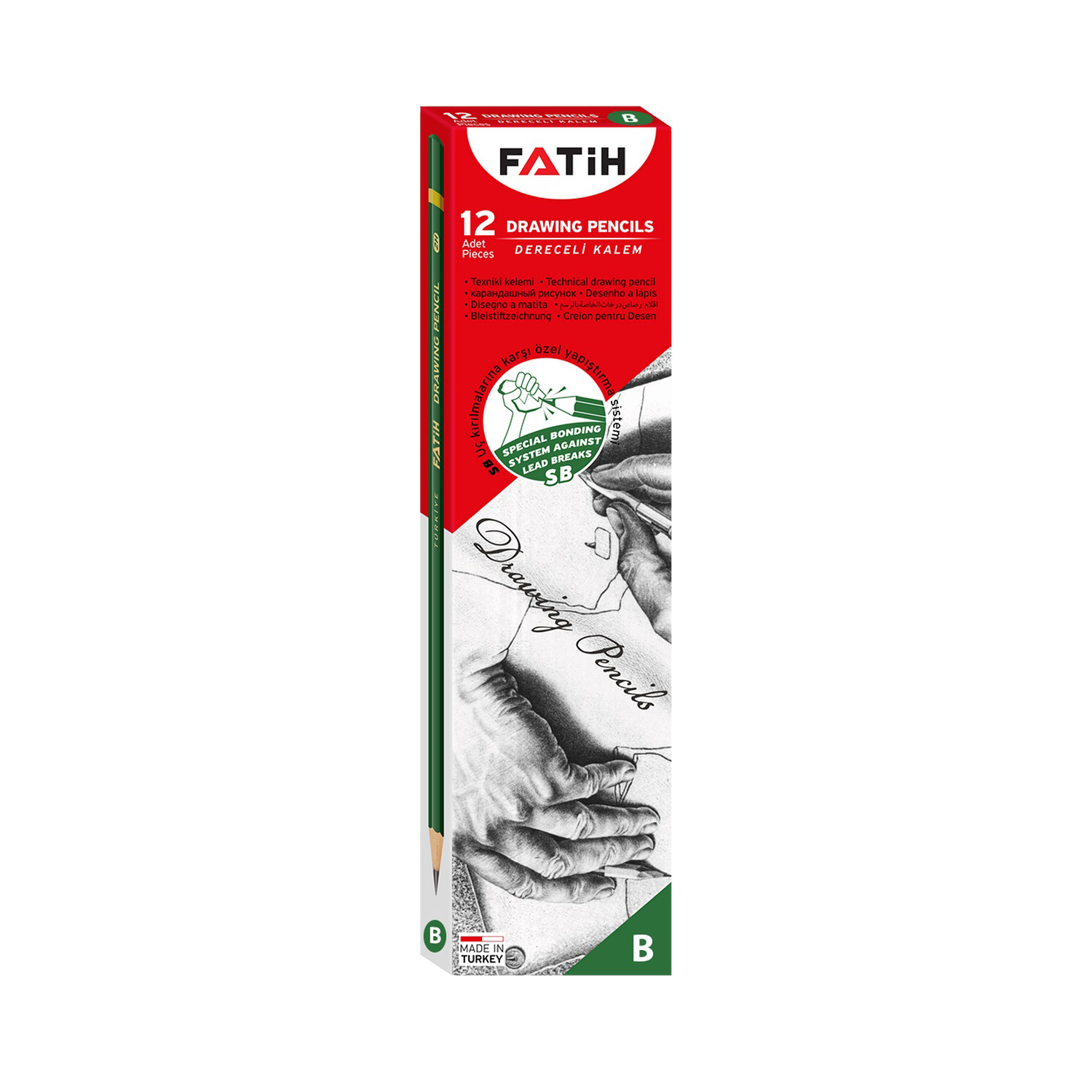 مداد طراحی فاتح مدل B بسته 3 عددی