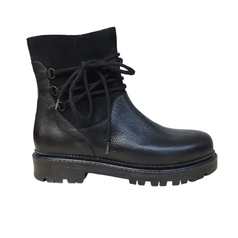 نیم بوت زنانه مدل رکسانا بندی چرم طبیعی رنگ مشکی