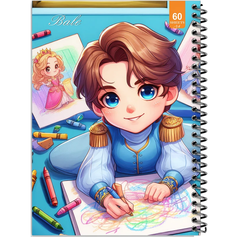 دفتر نقاشی 60 برگ انتشارات بله طرح فانتزی پسر طراح کد A4-O110