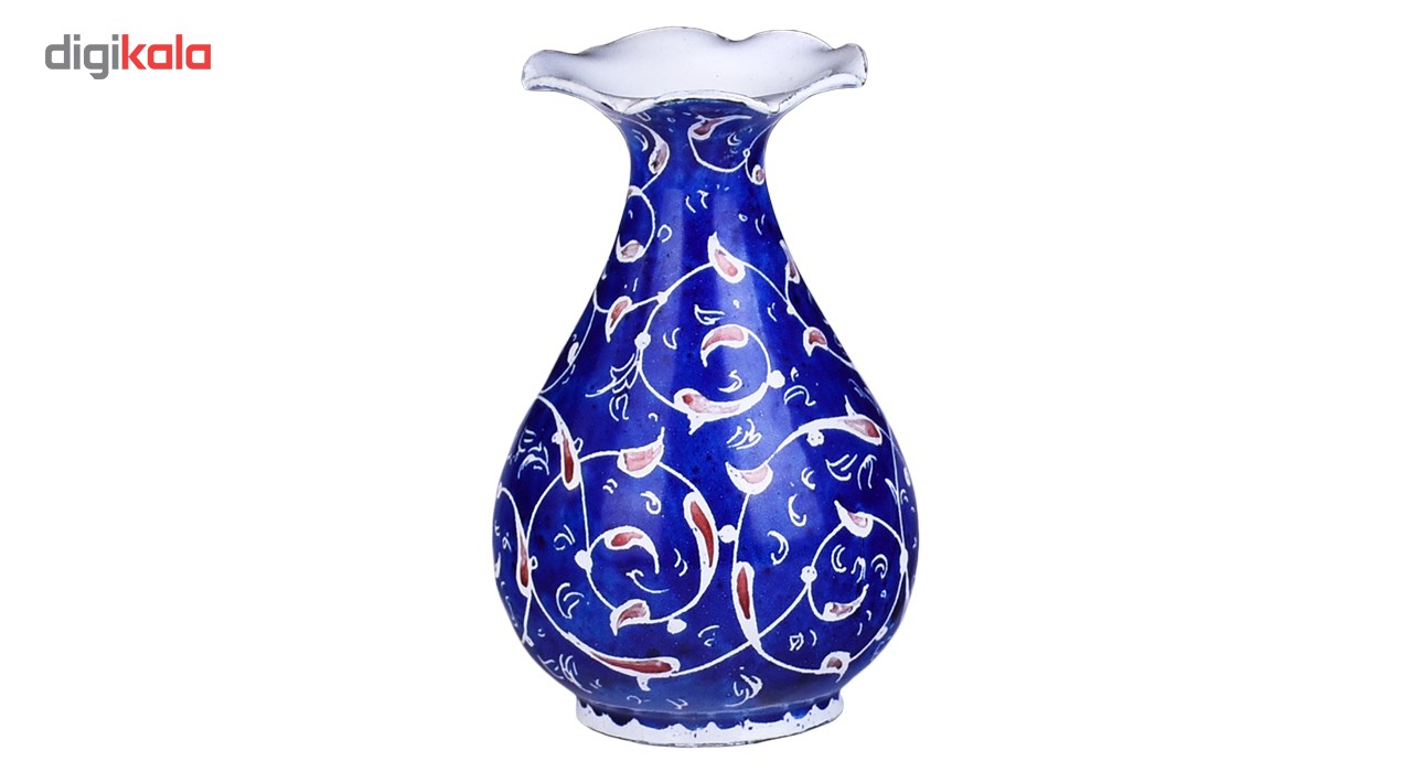 گلدان مسی میناکاری صالحی زاده طرح گل آسمان مدل 00 - 35 ارتفاع 8 سانتی متر