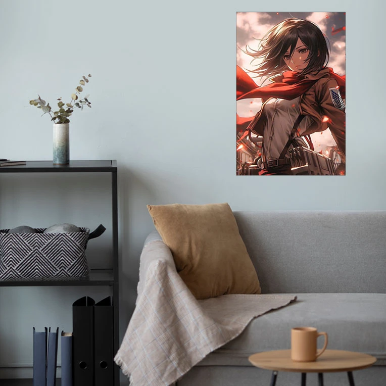 پوستر گوفی مدل میکاسا اکرمن انیمه اتک آن تایتان طرح AOT Mikasa Ackerman Attack on Titan Anime کد CHST15