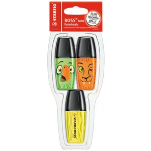 ماژیک علامت گذار 3 رنگ استابیلو مدل Boss Mini Funnimals