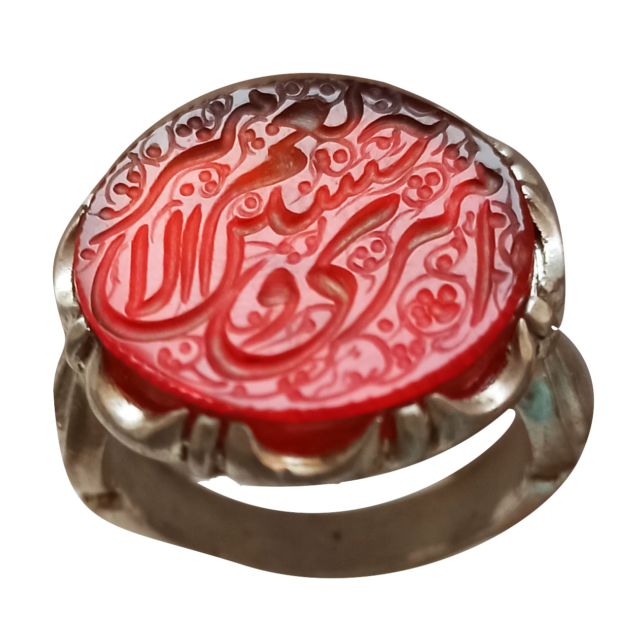 انگشتر نقره مردانه مدل عقیق کد 0045