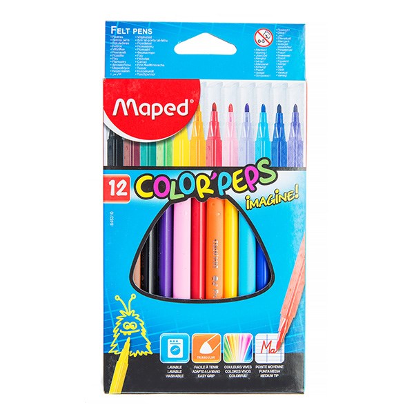 ماژیک رنگ آمیزی مپد مدل Color Peps Imagine - بسته 12 رنگ