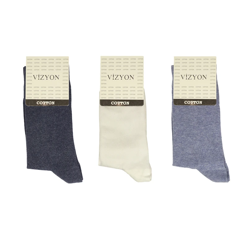 جوراب ساق بلند مردانه ویزیون کد VMS110.3Z5 بسته 3 عددی