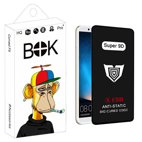 محافظ صفحه نمایش بوک مدل Super 9D مناسب برای گوشی موبایل هوآوی Mate 10 Lite