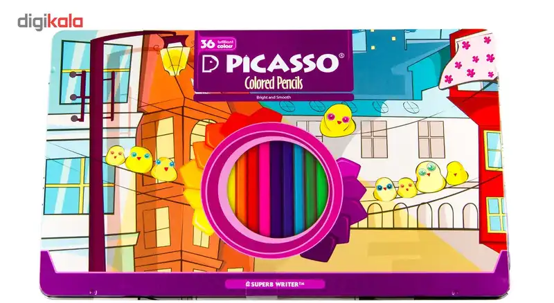 مداد رنگی 36 رنگ پیکاسو مدل Superb Writer طرح جوجه ها