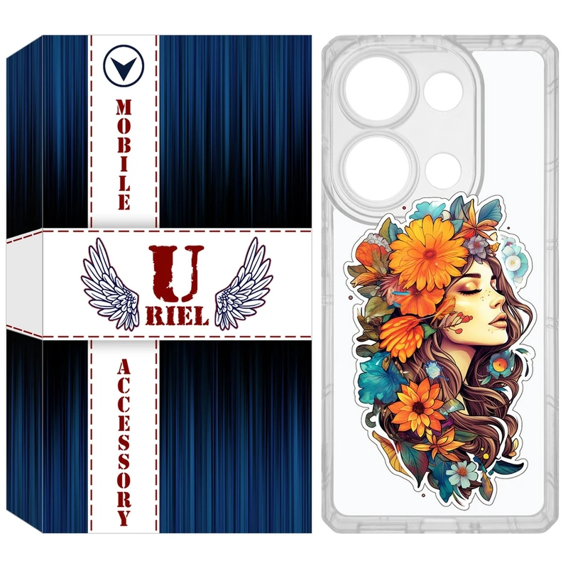 کاور یوریل مدل Clear کد 52 طرح دختر مناسب برای گوشی موبایل شیائومی Redmi Note 14S / Note 13 Pro 4G / Poco M6 Pro 4G
