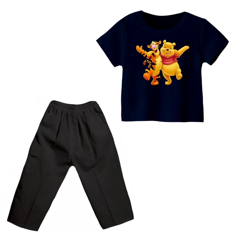 ست تی شرت و شلوارک پسرانه مدل پو کد ۱۵