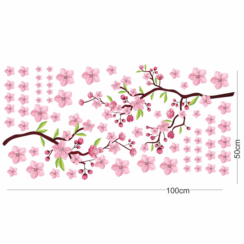 استیکر دیواری مدل شکوفه گیلاس کد 02