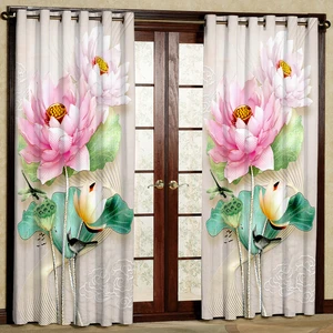 پرده مدل تک گل هازان پانچی کد 4523 سایز 140x200 سانتی متر