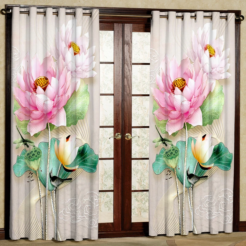  پرده مدل تک گل هازان پانچی کد 4523 سایز 140x200 سانتی متر