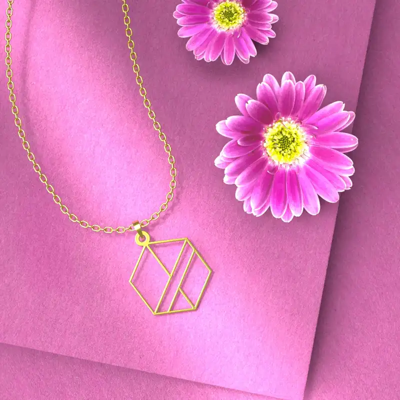 گردنبند طلا 18 عیار زنانه مدوپد مدل هندسی کد F3-1-1079