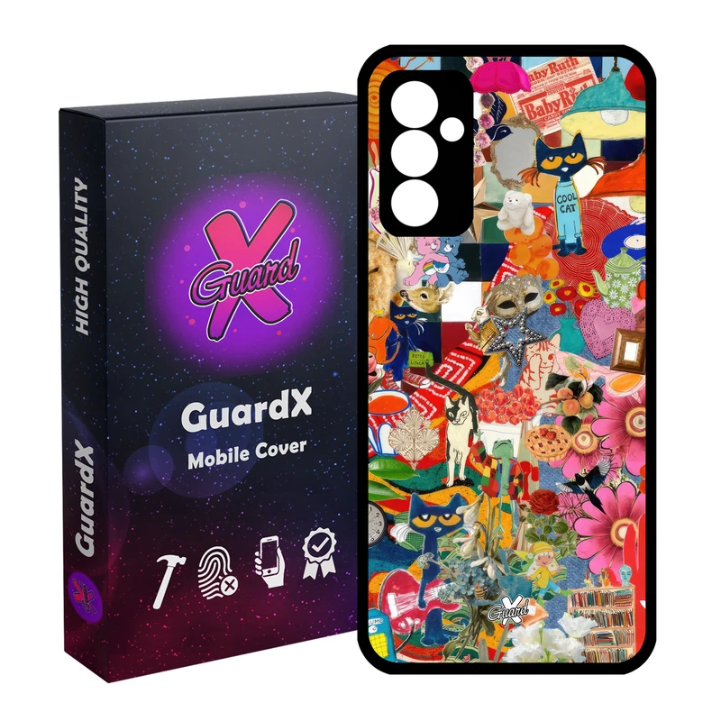 کاور گارد ایکس طرح کلاژ مدل Glass10576 مناسب برای گوشی موبایل سامسونگ Galaxy A55 / A55 5G