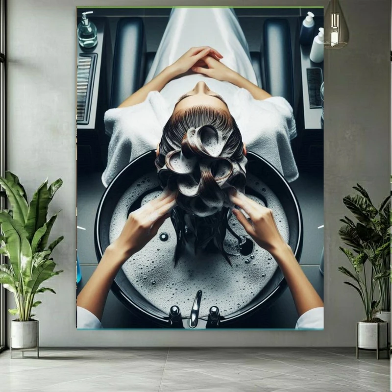 پوستر طرح سالن زیبایی مدل شست و شوی مو کد FP106541