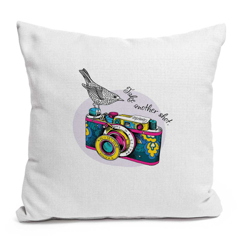 کاور کوسن کارنیلا طرح پرنده و دوربین عکاسی مدل knc212