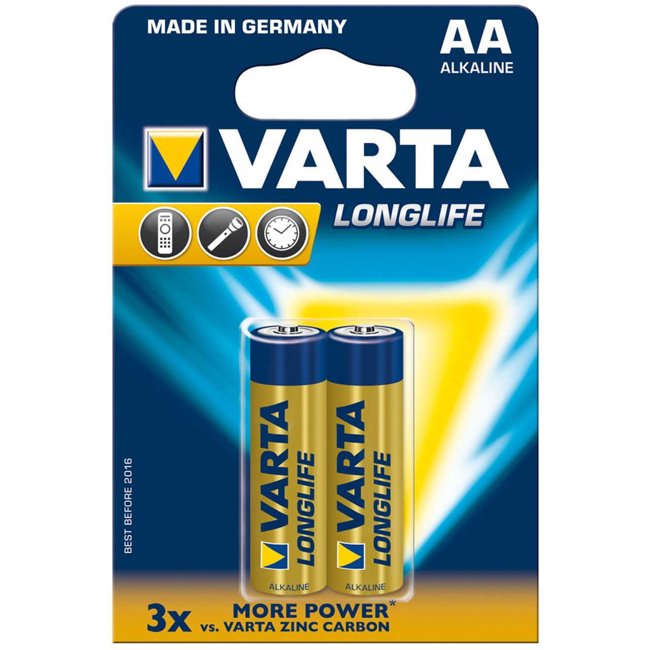 باتری قلمی وارتا مدل LongLife Alkaline LR6AA بسته 2 عددی
