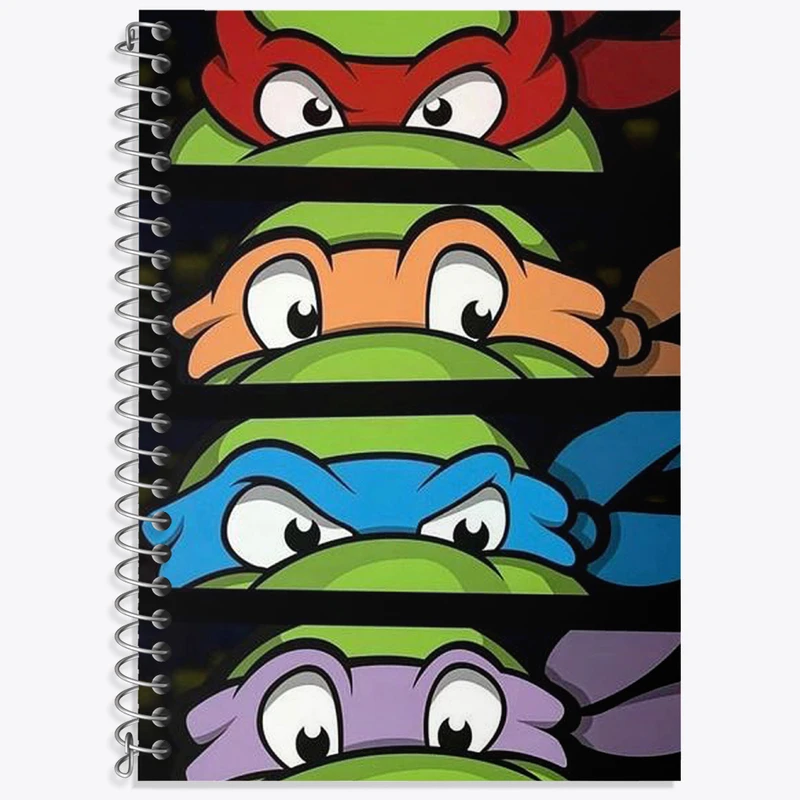 دفتر زبان 50 برگ خندالو مدل سه خط طرح لاکپشت های نینجا کد N2071