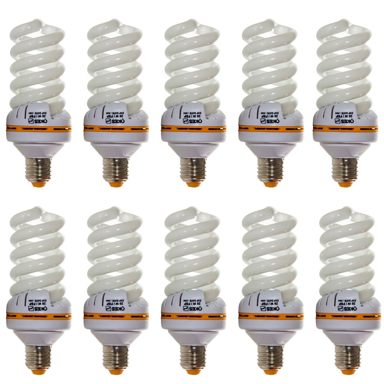لامپ کم مصرف 26 وات اوکس مدل CFL26X10 پایه E27 بسته 10 عددی