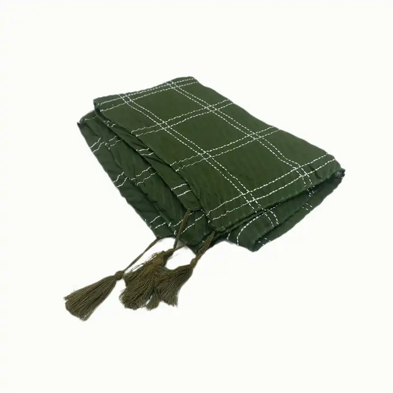 شال زنانه مدل چهارخانه پلیسه