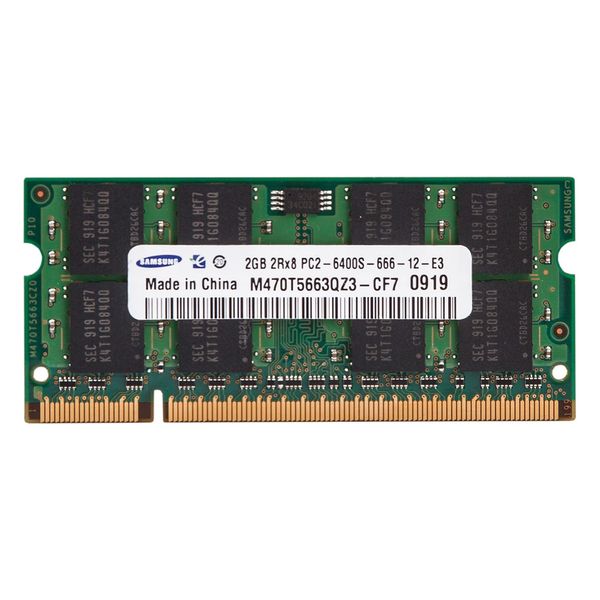 رم لپ تاپ DDR2  تک کاناله 800 مگاهرتز سامسونگ مدل 6400s ظرفیت 2 گیگابایت