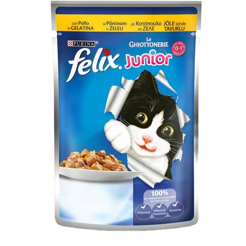 غذای بچه گربه فلیکس مدل Kitten-Chicken وزن 100 گرم