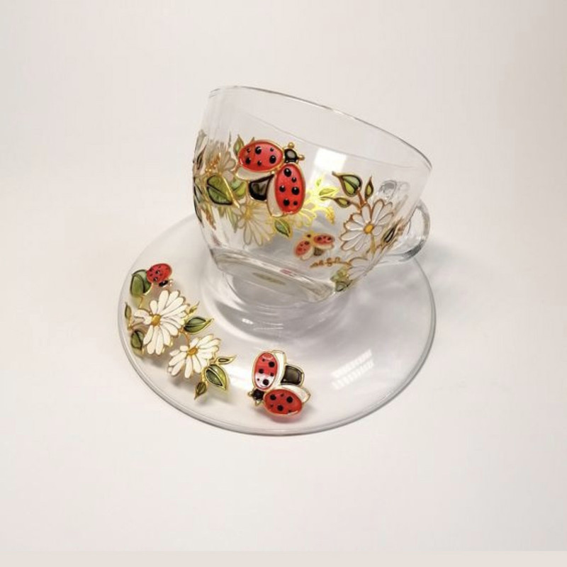 فنجان و نعلبکی مدل گل کد 09