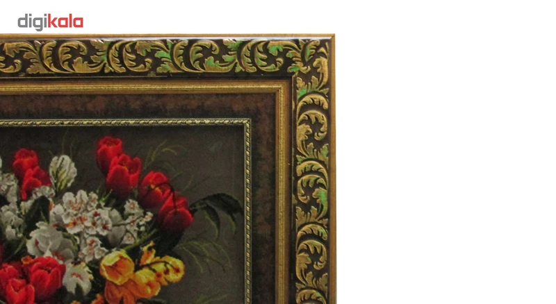 عکس شماره 5 : تابلو فرش ماشینی نقش نگار رضوی طرح گل کد 449c