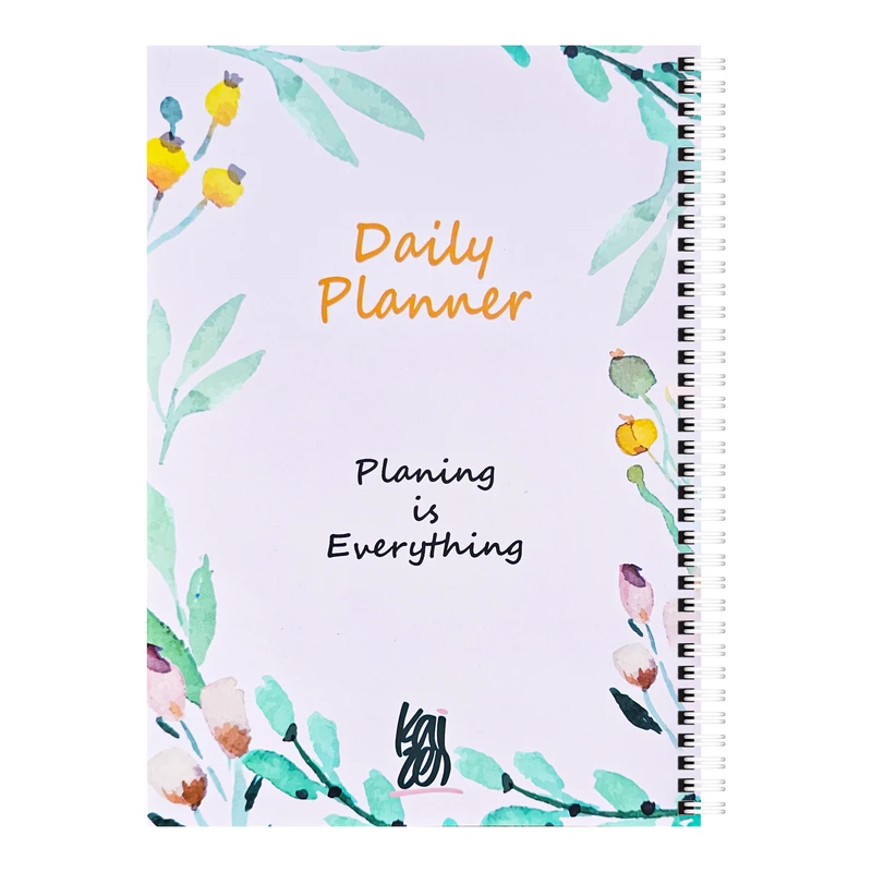دفتر برنامه‌ریزی 60 برگ کایزن مدل روزانه طرح floral کد dp001