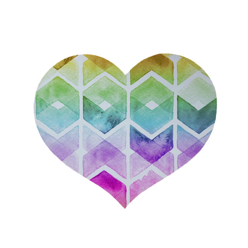 پادری مدل قلب طرح آبرنگی کد 5285 سایز 90x90 سانتی متر 