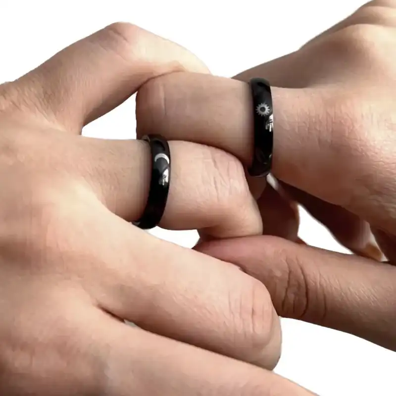 انگشتر مدل ماه و خورشید بسته 2 عددی