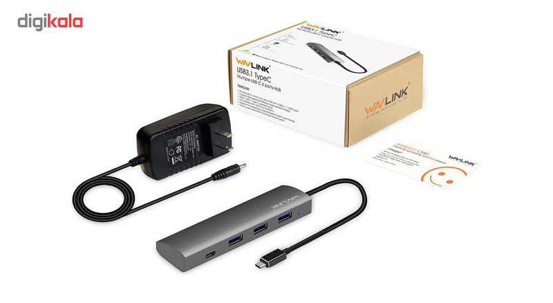 هاب4 پورت USB-C به همراه Power Delivery ویولینک مدل WL-UH3047C1