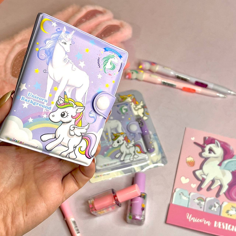 دفتر یادداشت طرح یونیکورن به همراه خودکار بسته 2 عددی