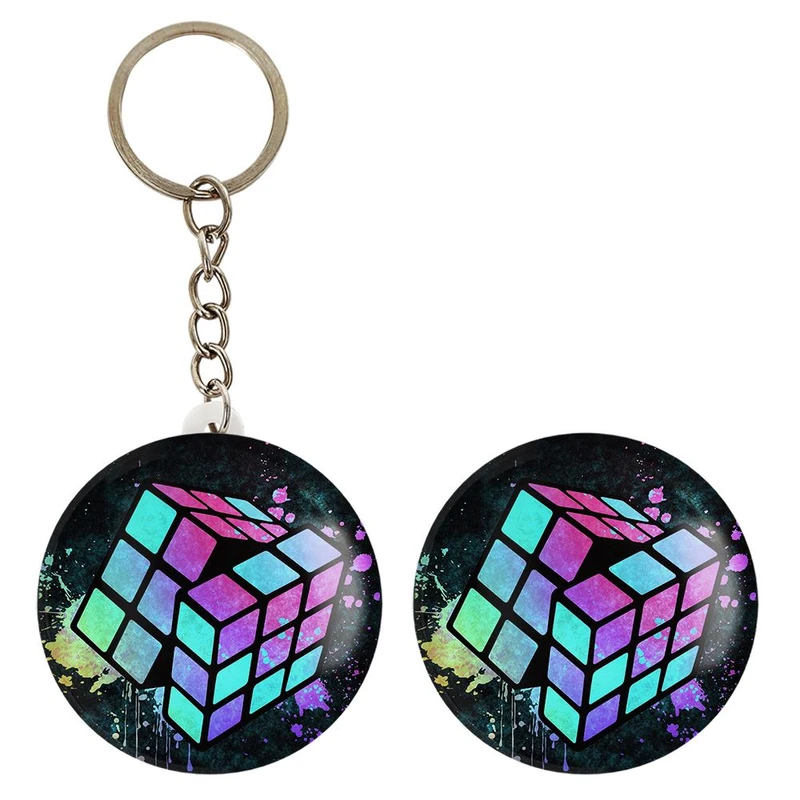 پیکسل خندالو مدل مکعب روبیک کد 27814 به همراه جاکلیدی