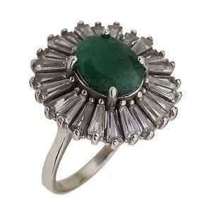 انگشتر نقره زنانه سلین کالا مدل زمرد ce-za103