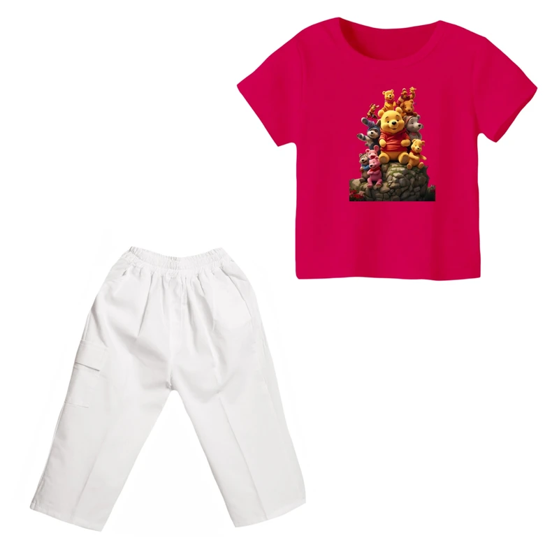 ست تی شرت و شلوارک دخترانه مدل پو کد ۴۸