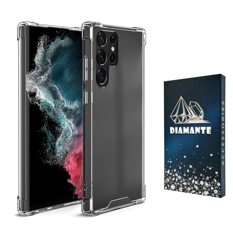 کاور دیامانته مدل shiny navy مناسب برای گوشی موبایل سامسونگ Galaxy S22 Ultra