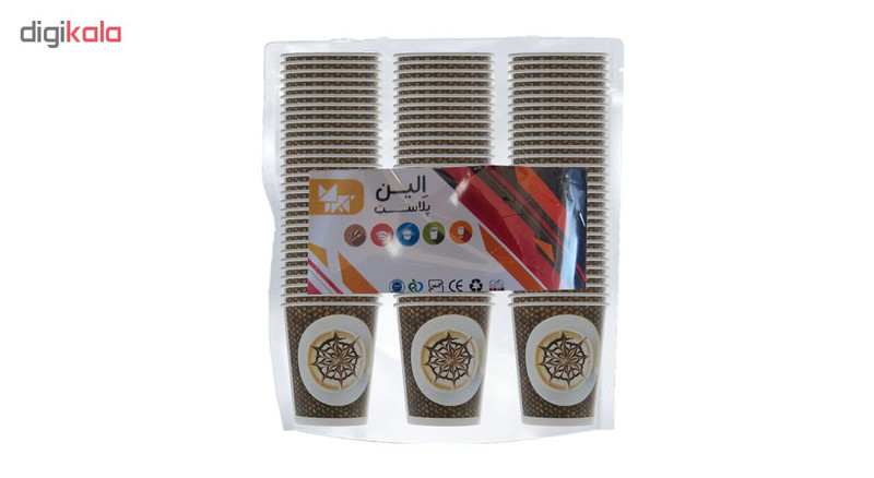 لیوان یکبار مصرف کاغذی الین پلاست مدل KGH3-100 بسته 100 عددی