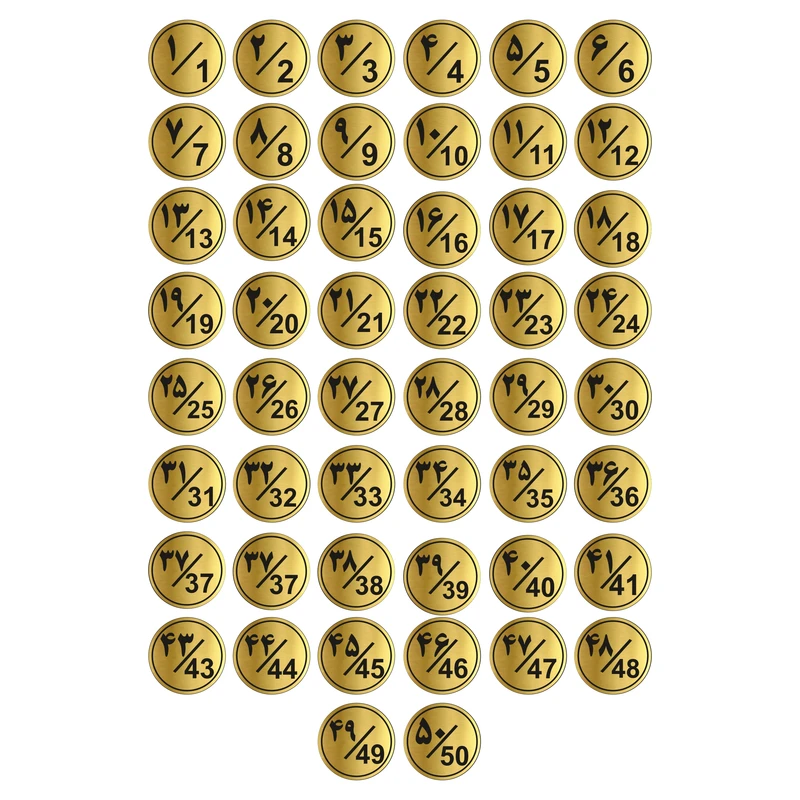 تابلو راهنما طرح پلاک اعداد مدل GNG1350 مجموعه 50 عددی