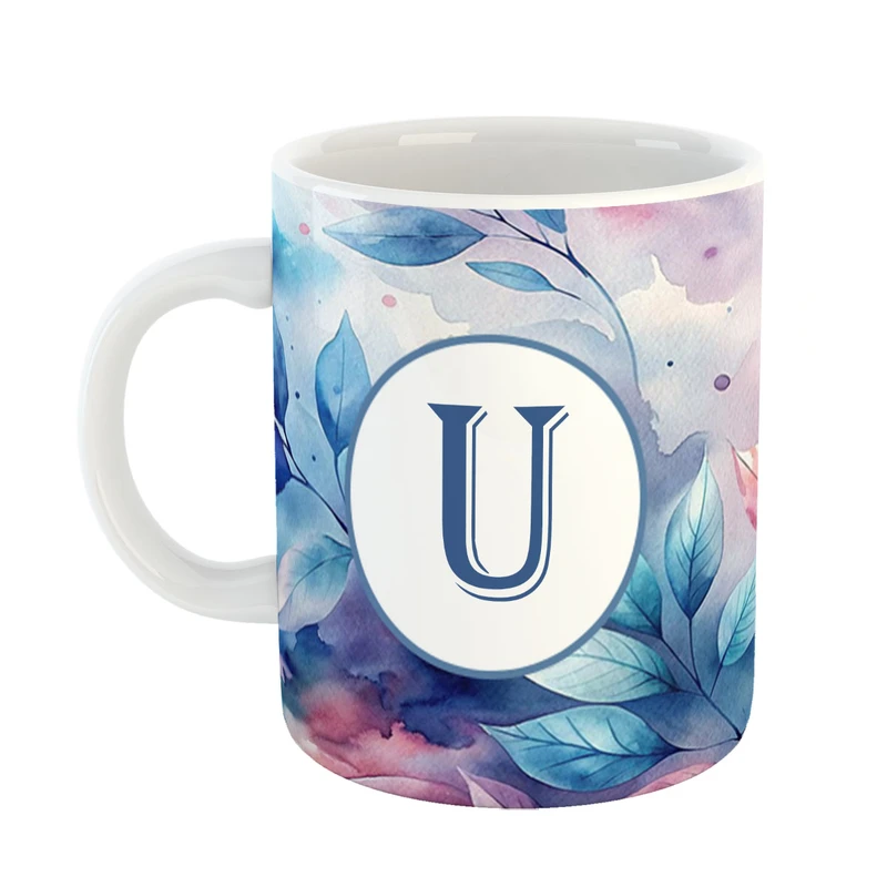 ماگ پادآفرین مدل فانتزی طرح حرف U کد 25