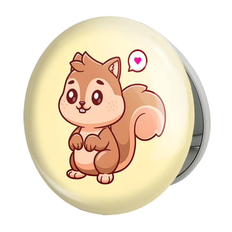 آینه جیبی خندالو طرح  حیوانات بامزه سنجاب مدل تاشو کد 25434 