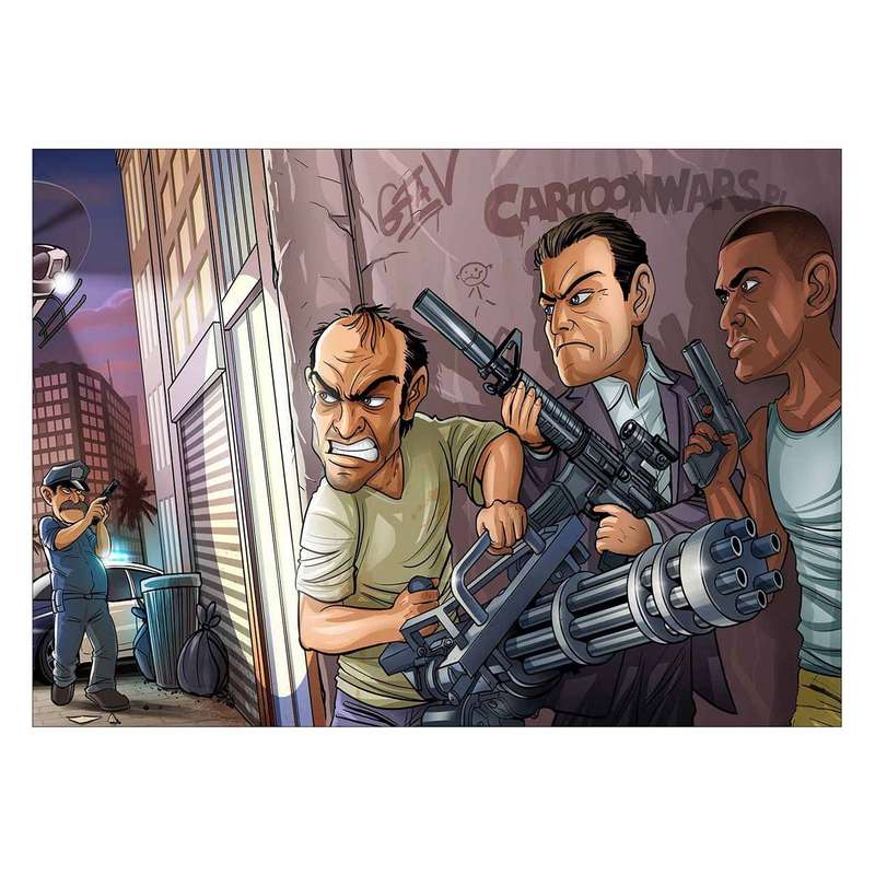 تابلو شاسی ونسونی طرح GTA V Comic سایز 70 × 50 تابلو شاسی ونسونی طرح GTA V Comic سایز 70 × 50