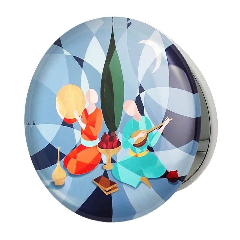 آینه جیبی خندالو طرح شب یلدا مدل تاشو کد 20371 