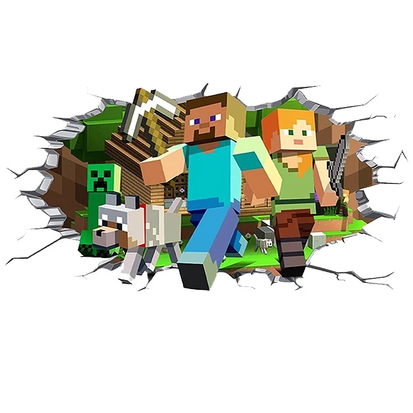 استیکر پارچه و لباس پاد آفرین طرح ماینکرافت کد 2986