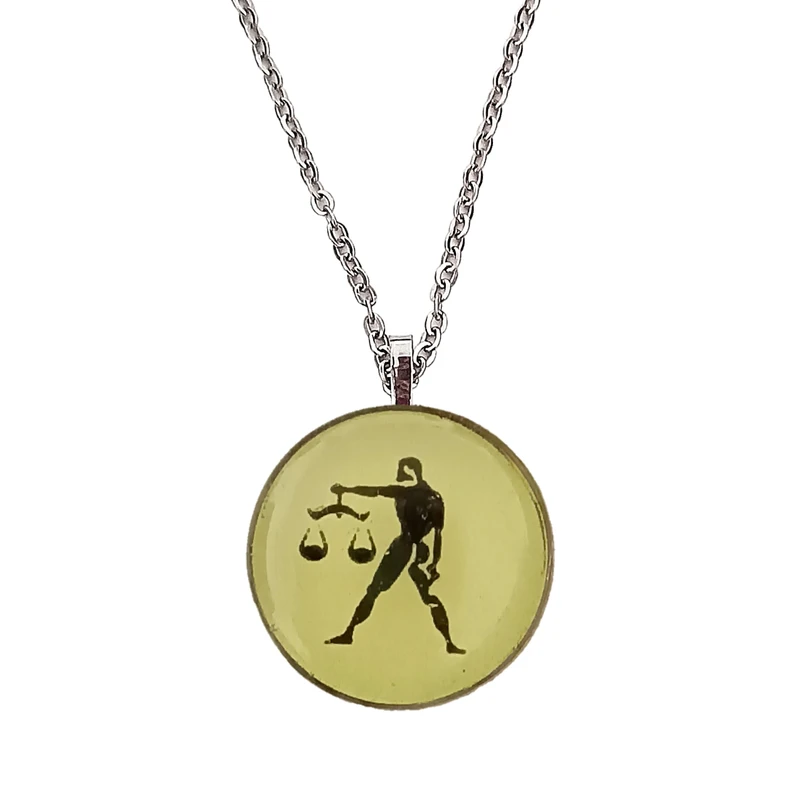 گردنبند زنانه مدل مهر ماه ترازو شبتاب استیل