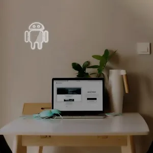 چراغ دیواری نئون دیزاین مدل Android-Logo_WHT