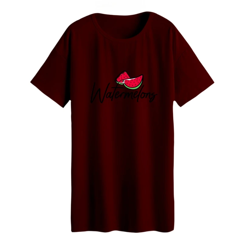 تی شرت لانگ زنانه مدل هندوانه یلدایی کد 65