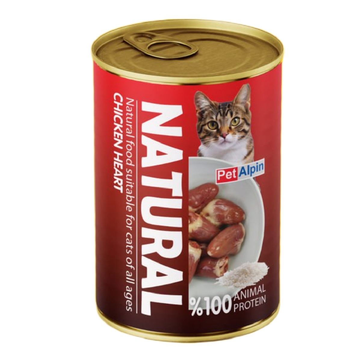 کنسرو گربه پت آلپین مدل نچرال مرغ و دل وزن 380 گرم