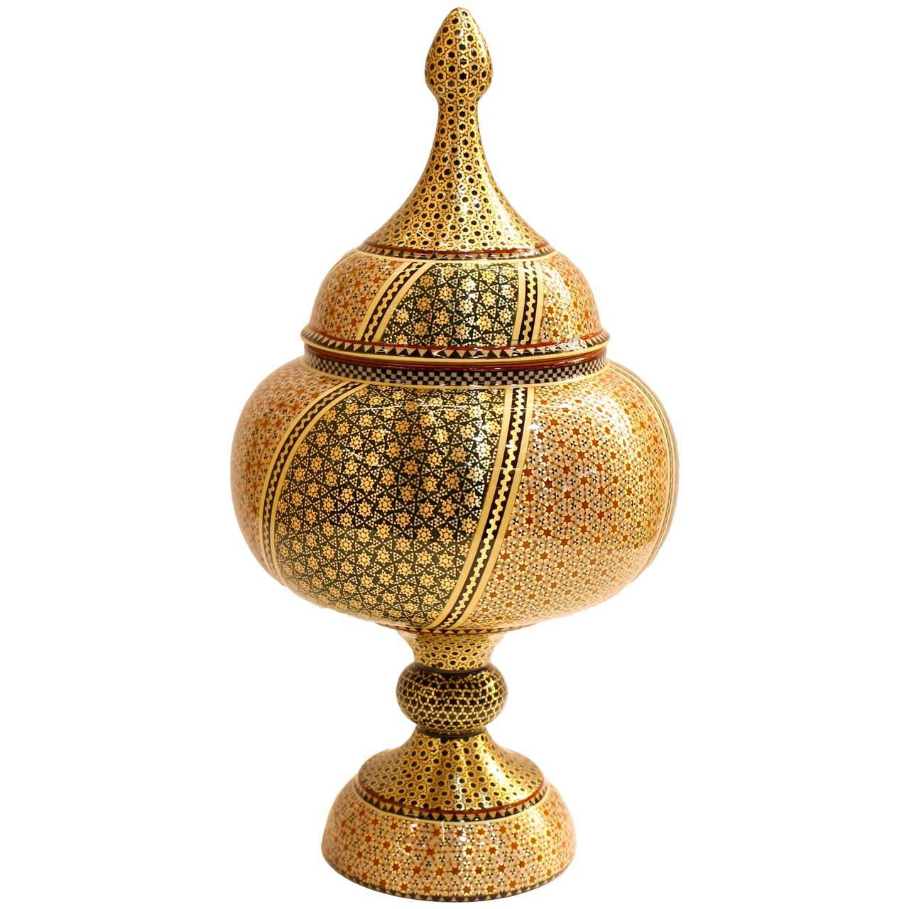 شکلات خوری خاتم اعلا زمینه مس  ارتفاع 25 سانتی متر