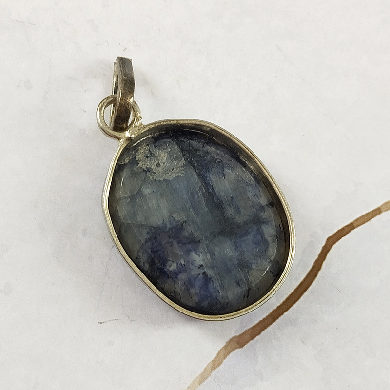 آویز گردنبند نقره زنانه سلین کالا مدل یاقوت کبود کد 1010